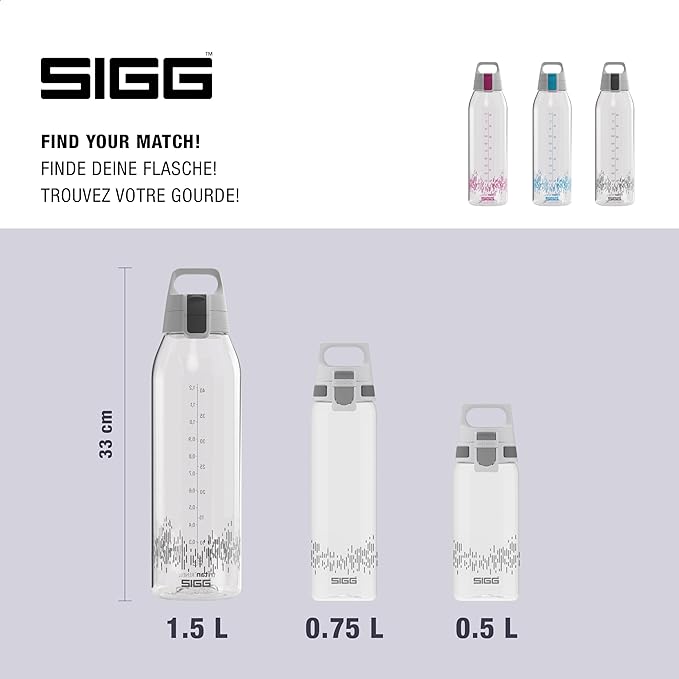 SIGG - Tritan Renew Transparent Water Bottle - Total Clear ONE MyPlanet - For Carbonated Beverages - Dishwasher Safe - With Fruit Strainer - Leakproof & Lightweight - BPA Free - 17 Oz / 25 Oz / 51 Oz