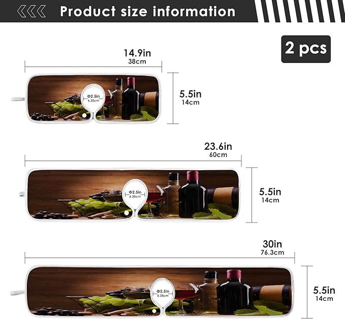 Red Wine Grapes Faucet Water Catcher Mat 2 Pack Vintage Wooden Background Drying Mat Absorbent Bathroom Faucet Handle Drip Catcher Tray Bar RV Kitchen Sink Splash Guard 23x5 Inches