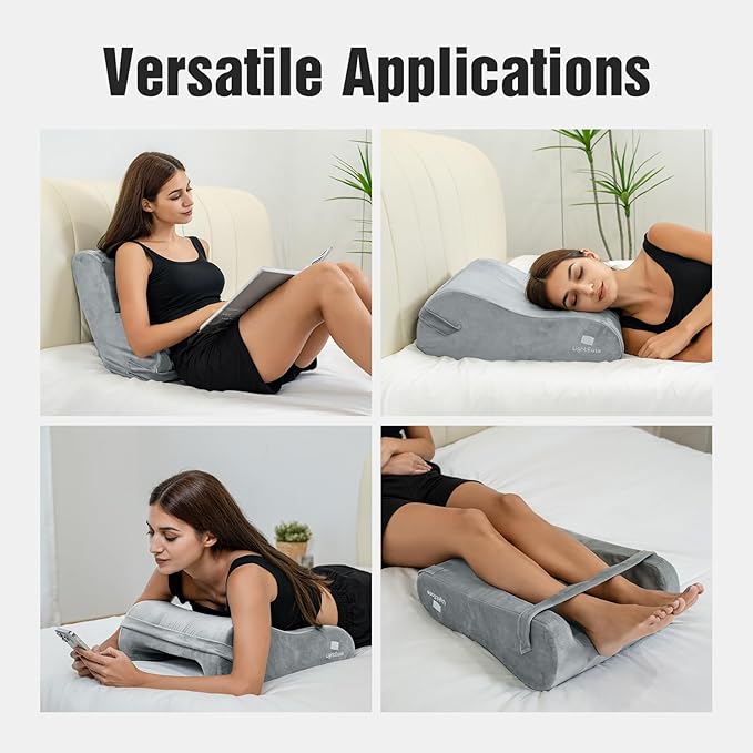 LightEase Leg Pillow, Knee Elevation Pillows, Foot Elevating for Sleeping, Rest, Blood Circulation, Surgery, Back Pain, Swelling