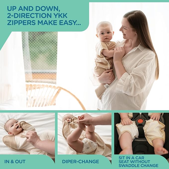 Swaddle, Organic, Air mesh, White, Small, Newborn, 0-3 Months, 7-13 lbs, Transition Baby Sleep Sack Allow Your to Sleep in a Preferred up-arm Position, Designed for Free Hand Movement