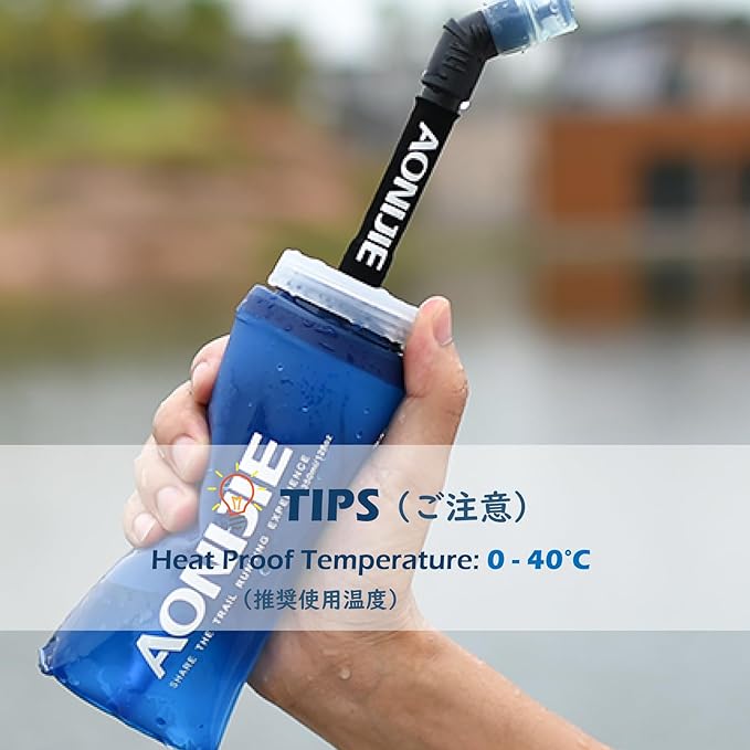 TRIWONDER TPU Soft Folding Water Bottles BPA-Free Collapsible Flask for Hydration Pack - Ideal for Running Hiking Cycling Climbing (600ml/20.29oz)