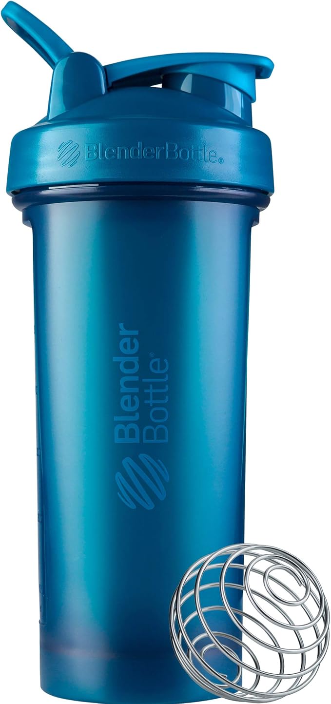 BlenderBottle Classic V2 Shaker Bottle Perfect for Protein Shakes and Pre Workout, 28-Ounce, Ocean Blue