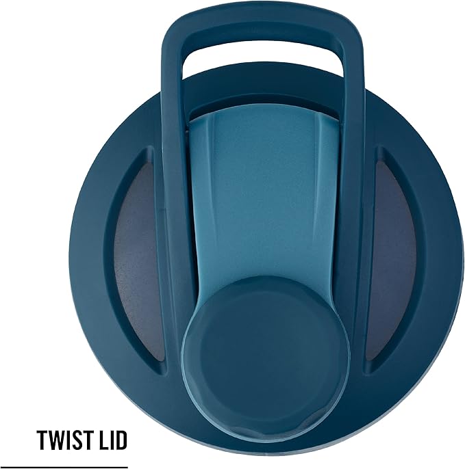 BlenderBottle Strada Twist Cap Shaker Cup Insulated Stainless Steel Water Bottle with Wire Whisk, 24-Ounce, White