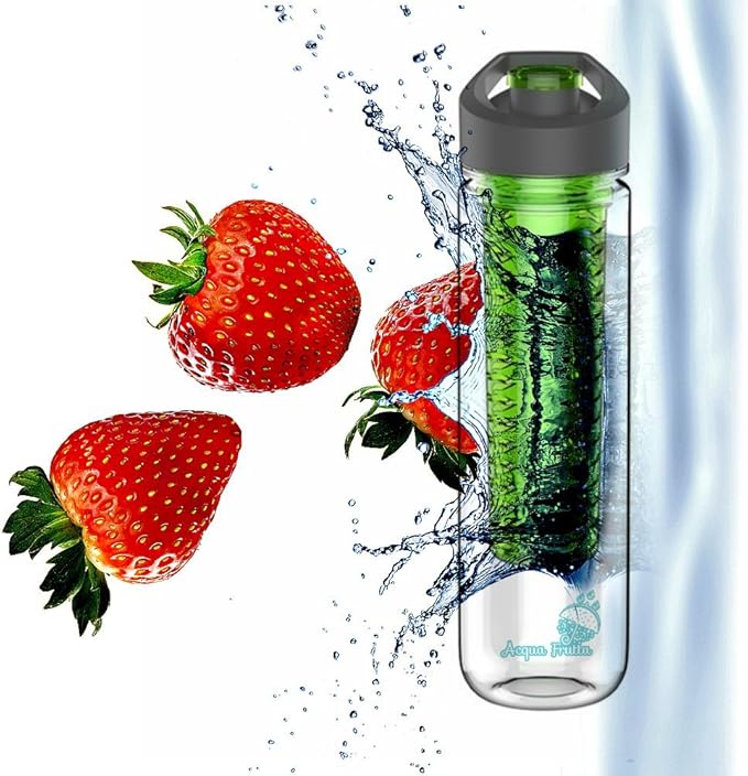 Infuse Your Day with Health - Large Infuser Water Bottle w/Sport Flip Top Spout ~ BPA Free ~ Built in Carry Handle ~ Flavor Your Water with Fruits, Veggies, Teas and Herbs