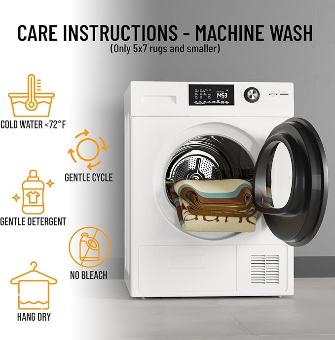 Ottomanson Laundry Collection Non-Slip Rubberback Bordered Design 2x5 Laundry Room Runner Rug, 20" x 59" Oval, Beige