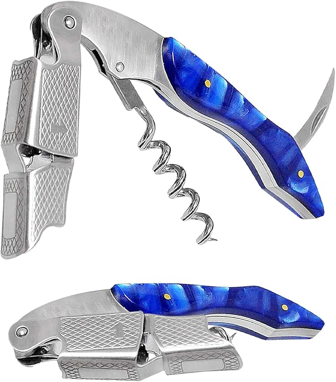 Wine Opener 2 Pack, Professional Wine Bottle Opener, Stainless Steel Wine Key Manual Waiters Corkscrew Wine Opener for Servers Bartender