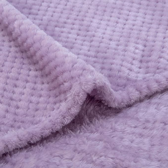 Fuzzy Blanket or Fluffy Blanket for Baby, Soft Warm Cozy Coral Fleece Toddler, Infant or Newborn Receiving Blanket for Crib, Stroller, Travel, Decorative (28Wx40L, XS-Lavender)