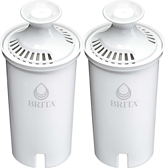 Brita Standard Water Filter for Pitchers and Dispensers, BPA-Free, Reduces Copper, Cadmium and Mercury Impurities, Lasts Two Months or 40 Gallons, Includes 2 Filters