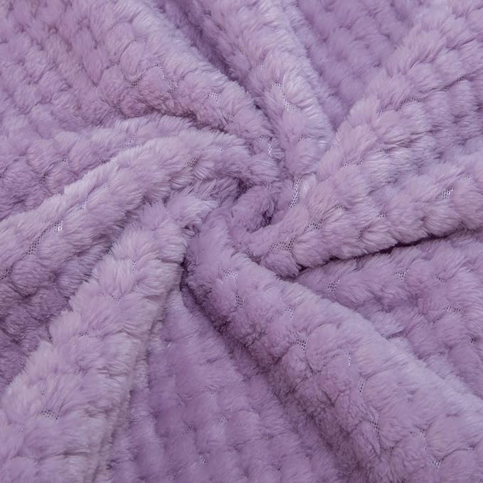 Fuzzy Blanket or Fluffy Blanket for Baby, Soft Warm Cozy Coral Fleece Toddler, Infant or Newborn Receiving Blanket for Crib, Stroller, Travel, Decorative (28Wx40L, XS-Lavender)