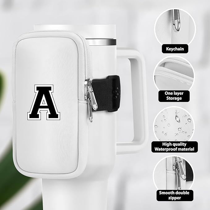 Mini Water Bottle Pouch for Stanley-Tumbler pouch with Zipper Pocket, Stanley pouch, Insulated Mug pouch, Tumbler carry holder pouch, Travel mug pouch | Waterproof