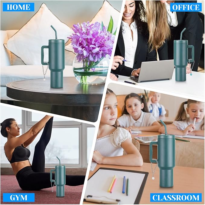 Letter Accessories for Stanley Cup,6PCS Initial Name ID Personalized Handle Personalized Handle Decor Set DIY Identification Handle Letter for Stanley Tumble (Q/White/Black/Blue)