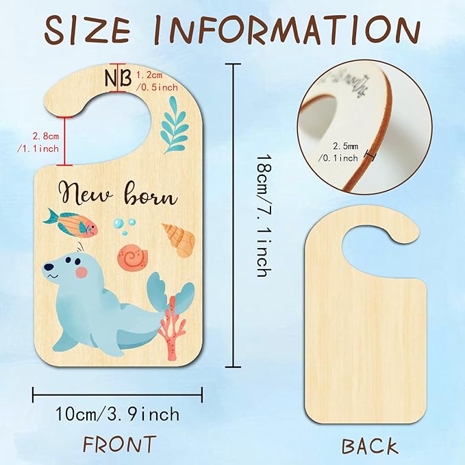 CRASPIRE 10Pcs Ocean Animal Wood Baby Wardrobe Dividers Clothes Size Dividers Closet Organizers Nursery Decor from Newborn to 36 Month Hanger Baby Infant Wardrobe Divider for Newborn Baby Shower