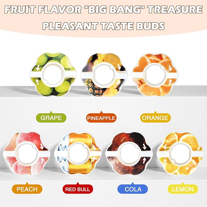 Newly Upgraded 7 Flavor Pods for Air Water Bottle, Fruit Fragrance Pods Accessory for Scent Water Cup, 0 Sugar 0 Calories Fruit Fragrance Pods for Outdoor Sports, Daily Exercise, Fitnes