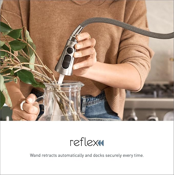 Moen Haelyn Matte Black Single-Handle Pull-Down Sprayer Kitchen Faucet Featuring Power Boost for a Faster Clean, Soap Dispenser Included, 87627BL