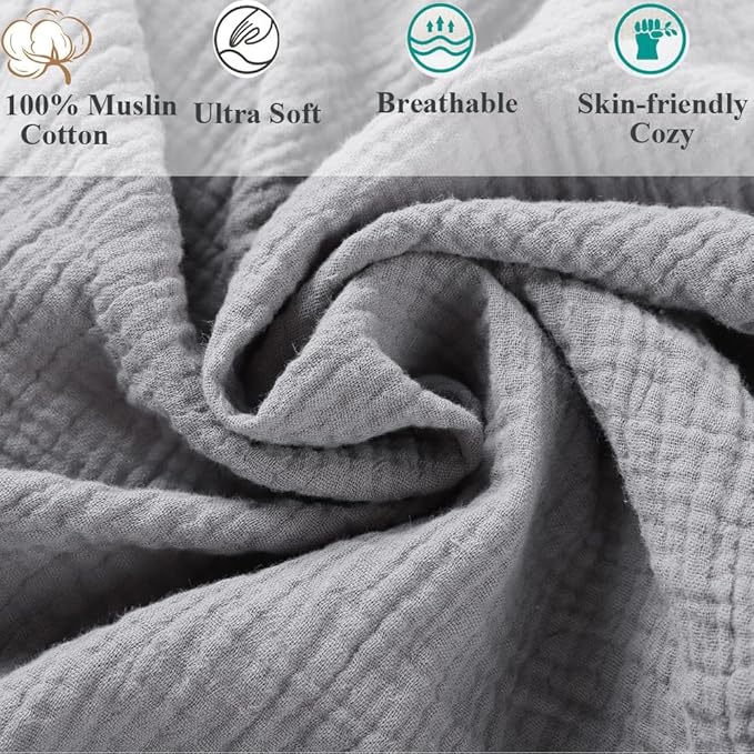 Muslin Bassinet Sheet Compatible with Graco Pack n-Play Dome LX Bassinet(not playard), 2 Pack Cotton Stylish Boho Fitted Bassinet Sheets Super Soft for Baby Grey & Pink