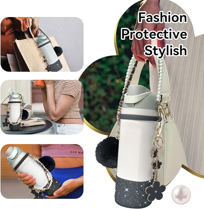 Water Bottle Handle Strap Compatible for Owala Accessories Compatible for Owala Boot Compatible for Owala Charms- Convenient, Stylish & Durable Hydration Solution for On-the-Go 24oz 32oz