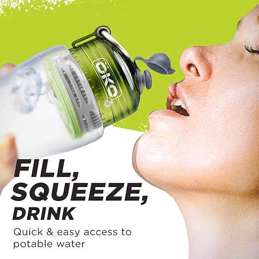 OKO NASA Electro-Absorption Filtration Technology Water Purification Unit, 500ML, Moss