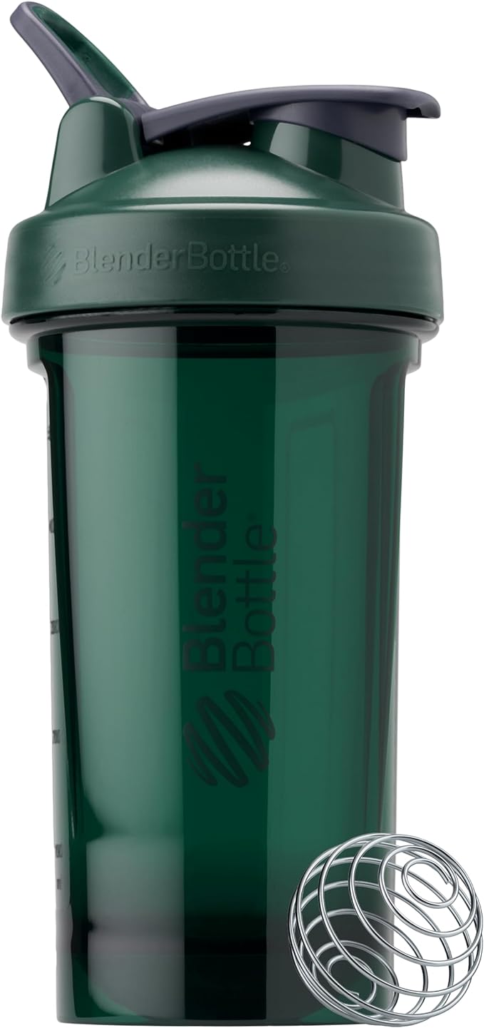 BlenderBottle Shaker Bottle Pro Series Perfect for Protein Shakes and Pre Workout, 24-Ounce, Full-Color Green