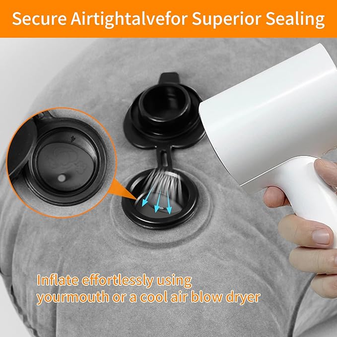 Inflatable Reading Pillow, Rest pillow for sofa &bed,Ergonomic Gaming Lap Pillow, Provides Wrist & Elbow Support, Reduces Shoulder & Neck Pressure