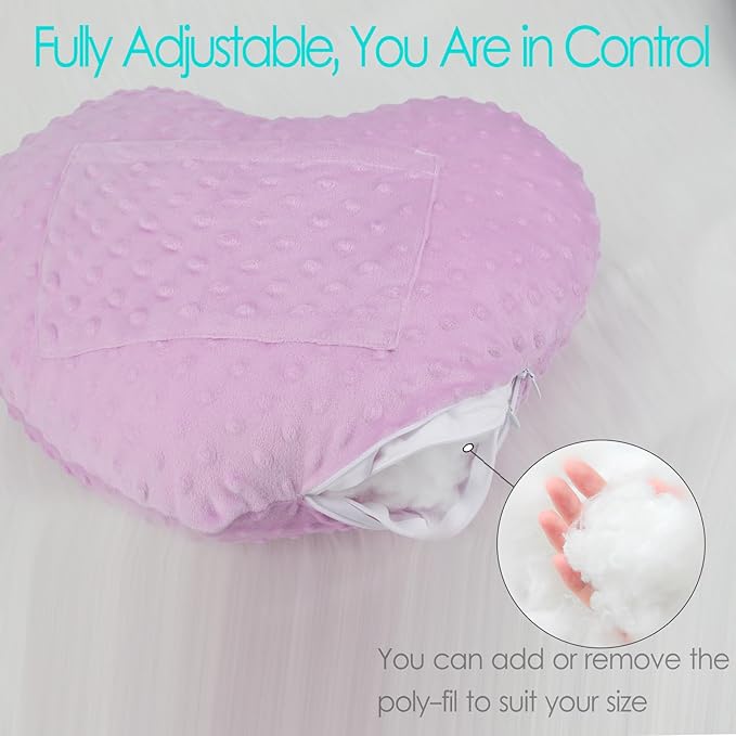 Heart Surgery Pillow for Open Heart Surgery After Bypass Coughing with Pocket Comfort Cushion Recovery Gifts Women Men Patients Minky Dot Lavender