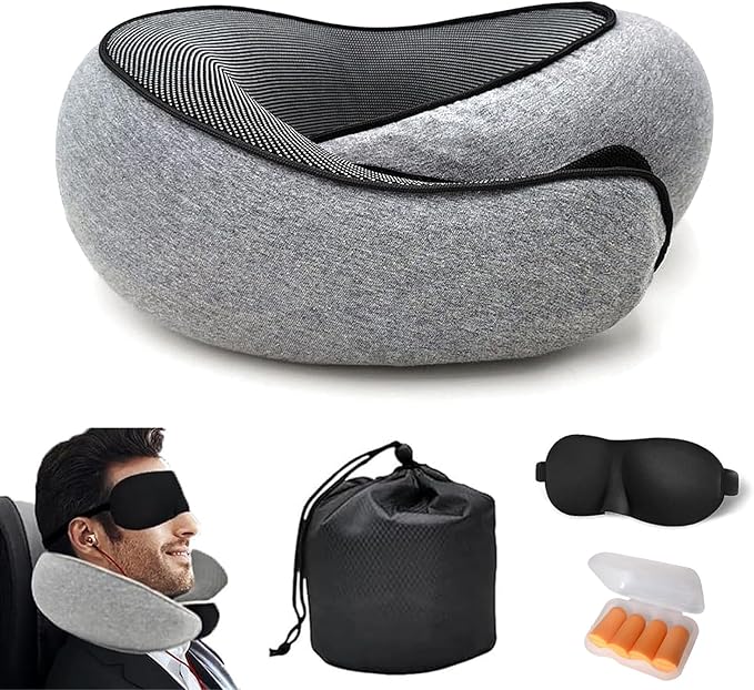 Travel Neck Pillows for Airplanes 2024 New Travel Pillow Neck Travel Pillow Memory Foam Airplane Pillow Soft Airplane Neck Pillow(Dark Grey)