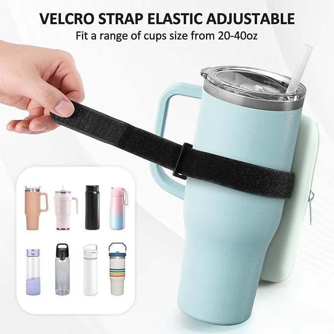 Silicone Water Bottle Pouch For Stanley Quencher Adventure 40 oz & Stanley IceFlow 20oz 30oz, Gym Accessories for Women, Stanley Cup Accessories, Water Bottle Pouch for Sports