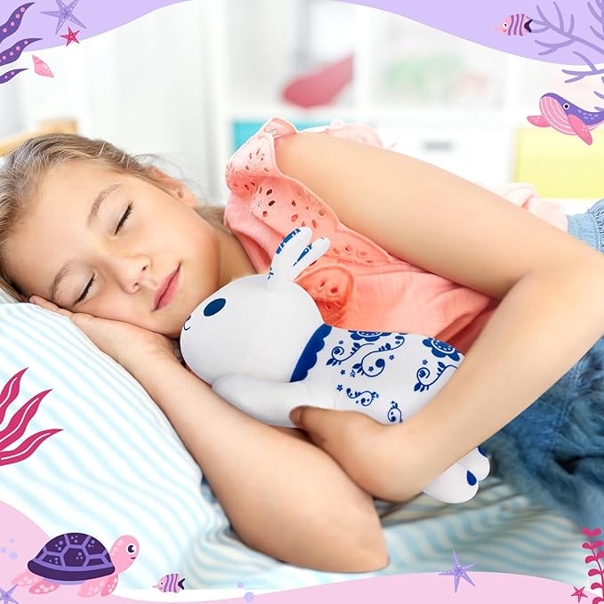 Cute Rabbit Plush Pillow, Kawaii Plushies Bunny Rabbit Stuffed Toys, Squishy Plushies, Cuddle Body Pillow for Kids & Girls