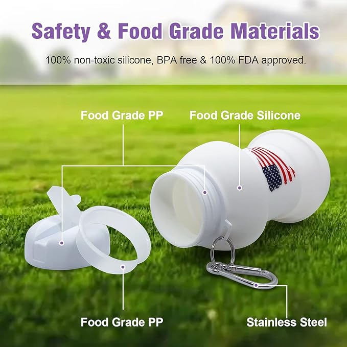 TOTU 20oz Water Bottle BPA Free, for Travel, Sports, Gym, Camping, Hiking, All Essentials