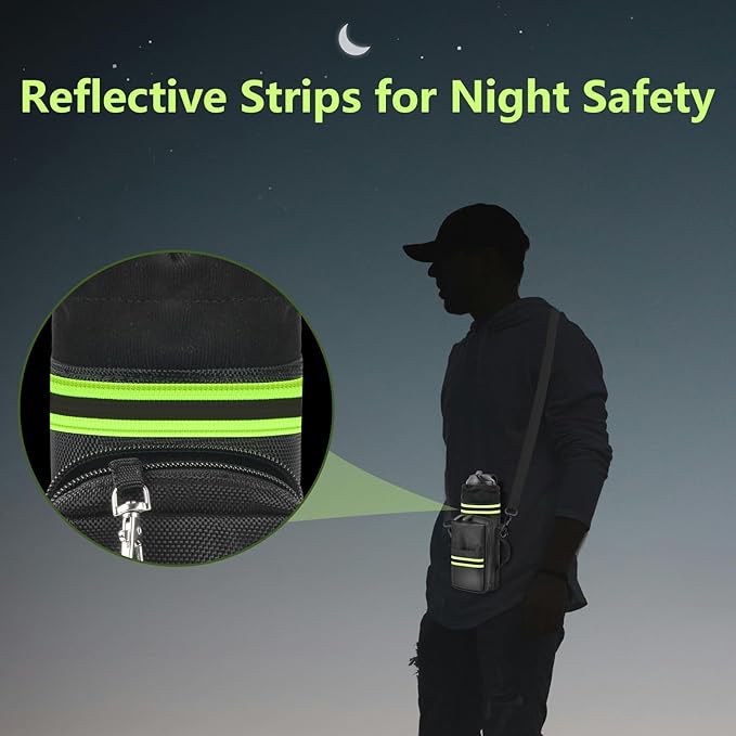 Water Bottle Carrier Sling Bag with Strap for Hydroflask25oz/32oz, Bottle Pouch Holder with Phone Pocket, Sports Water Bottle Sleeve Accessories for Hiking Travelling Camping