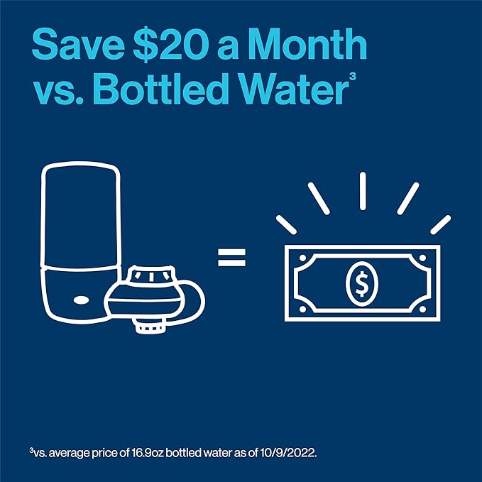 Brita Faucet Water Filter for Sink Water Filtration System, BPA-Free, Reduces Lead, Lasts Four Months or 100 Gallons, Includes 2 Filters, White