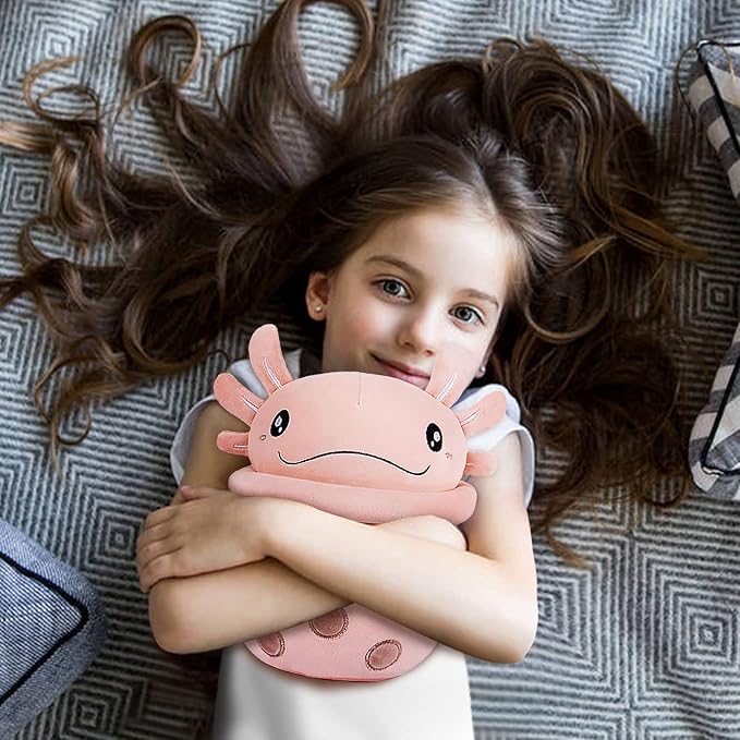 Niuniu Daddy Stuffed Boba Plushies Squishy Bubble Tea Plush Toy Pillow Cute Milk Tea Plushie Adorable Cuddle Pillow Stuffed Food Toy Great Gift for Birthday/Christmas (Axolotl, Medium)