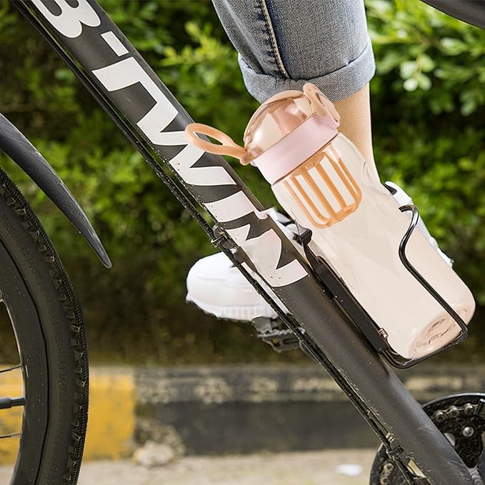 28oz Water Bottle with Fruit Infuser Strainer, BPA-Free Sports Water Bottle, One-Click Clear Water Bottle with Safety Lock for Office, Gym, Outdoors, Pink