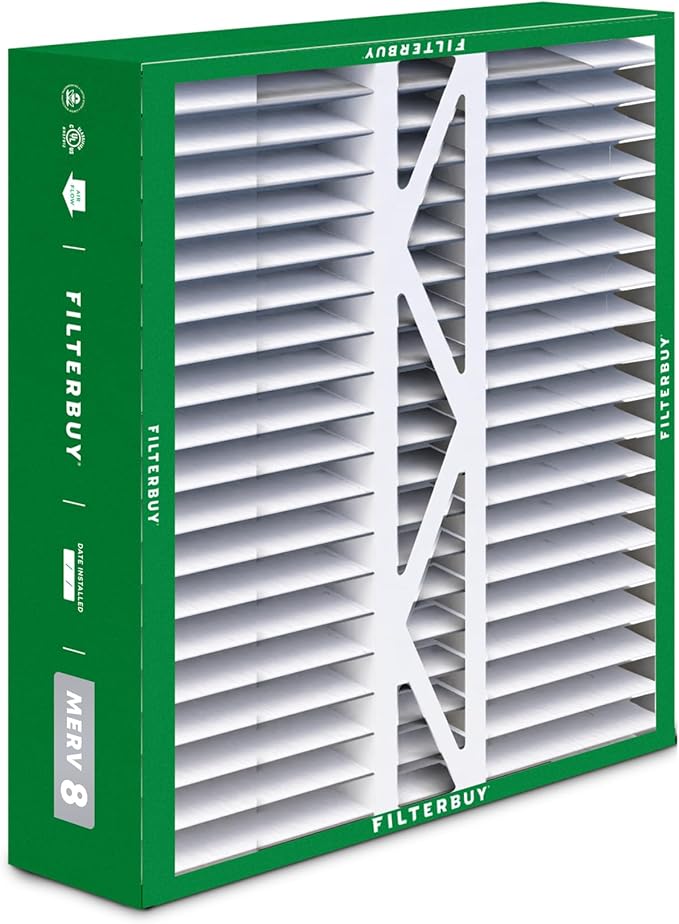 Filterbuy 20x20x5 Air Filter MERV 8 Dust Defense (2-Pack), Pleated HVAC AC Furnace Air Filters Replacement for Honeywell FC100A1011, Lennox X0585 & More (Actual Size: 19.63 x 19.88 x 4.38 Inches)