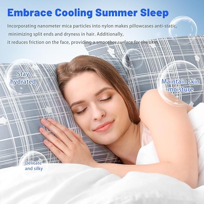 Cooling Pillow Cases for Hot Sleepers - Double Side Arc-Chill Q-Max>0.5 Cooling Fiber Cool Pillow Cases 2 Pack - Breathable Soft Cold Pillow Cases with Hidden Zipper (20" x 36")