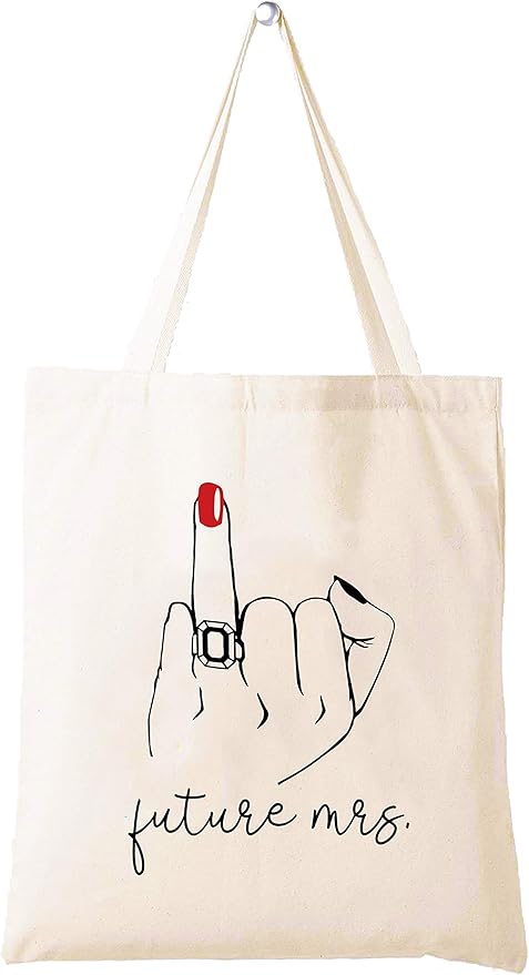 LIBIHUA Future Mrs – Shoulder Bag Shopping Bag Tote Bag Gift – Engagement Gifts for Women - Bride to Be - Newly Engaged - Bridal Shower Gift for Bride - Bachelorette Party Gifts for Her