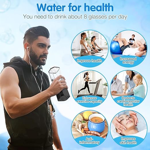 Hydrogen Water Bottle Generator with Gas Inhaler Molecular H2 Maker Machine SPE/PEM Technology Generates Real 3000ppb Pure Hydrogen Concentration Dupont Membrane Purification Vent (Black)