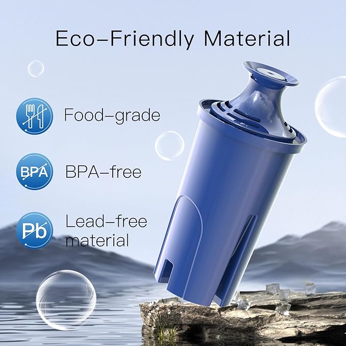 Replacement Alkaline Filters for All Brita® Pitchers and Dispensers, Fits Brita® Classic OB03, Mavea® 107007, and More, NSF/ANSI 42 Certified, Last Up to 2 Months or 40 Gallons (Pack of 1)