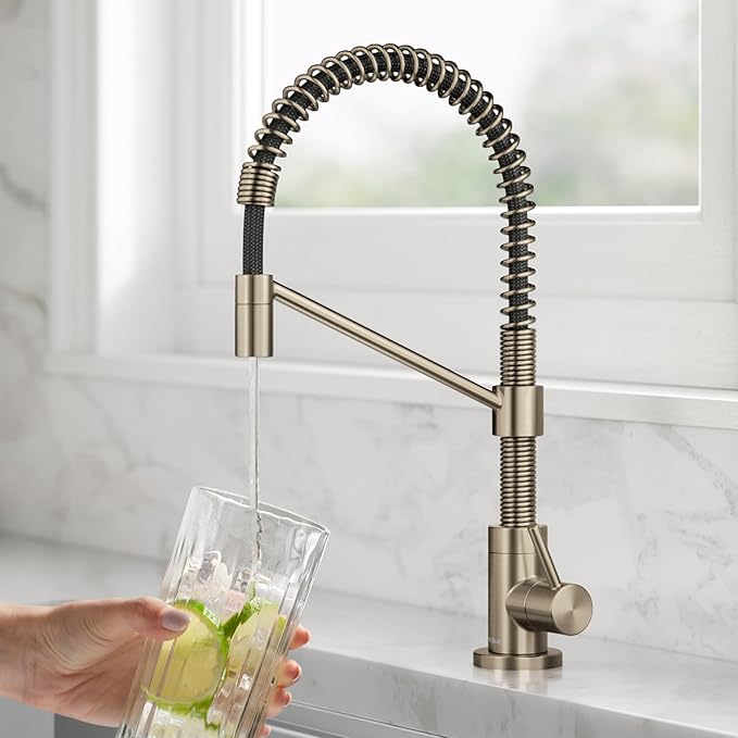 KRAUS Purita 2-Stage Under-Sink Filtration System with Single Handle Drinking Water Filter Faucet in Spot-Free Antique Champagne Bronze, FS-1000-FF-104SFACB