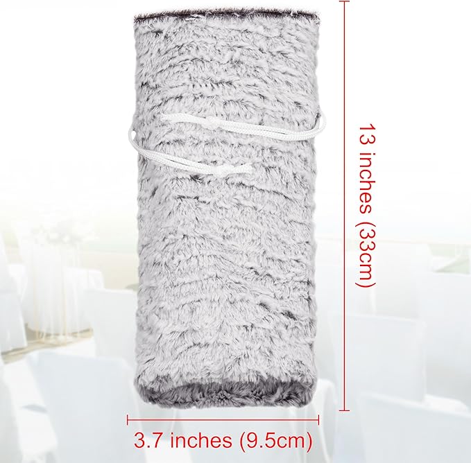 Wine Gift Bags Christmas Champagne Gift Bag for Engagement Wedding Birthday Wine Bottle Cover Decorative Fluffy Plush Drawstring Bag for 750ml Wine Bottles (Gray, 1 Pack)