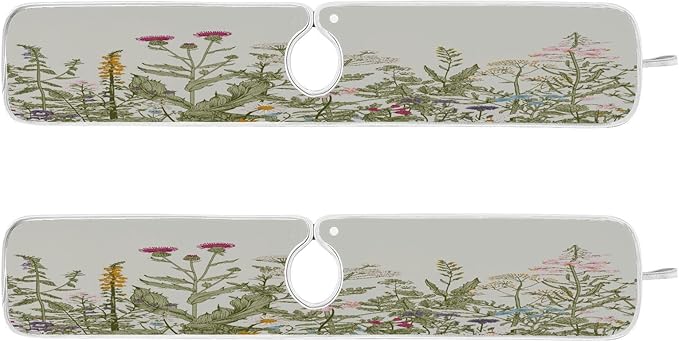 Kitchen Faucet Absorbent Mat, Herbs Wild Flowers Plant Water Splash Guard for Sink, Faucet Drip Catcher Thicken Sponge Microfiber Faucet Water Catcher Mat Sink Absorbent Mat for Kitchen 14x5in 2 Pack
