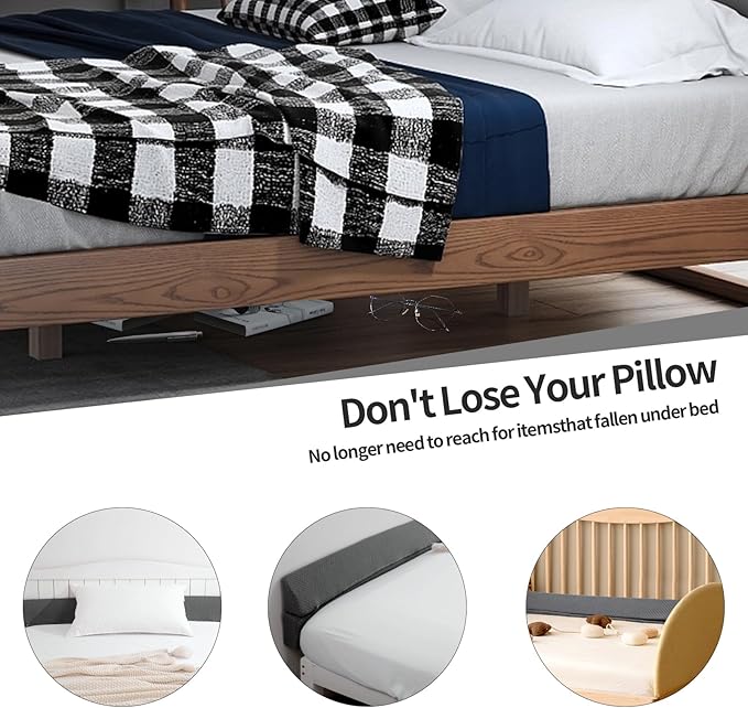 MABOZOO Pillow Wedge for Headboard Gap,Bed Gap Filler Twin Size,Foldable Bed Wedge Pillow for Headboard,Grey Bed Wedge Gap Filler,Foam Mattress Gap Filler,39"x6"x6"