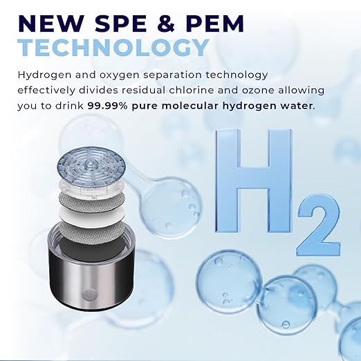 Drink a Drop - Hydrogen Water Bottle. Portable, Rechargeable Hydrogen Water Generator. Filtered Water Bottle, Rich with nutrients. Hydrogen Water Ionizer. Hydrogen Infused Water Bottle