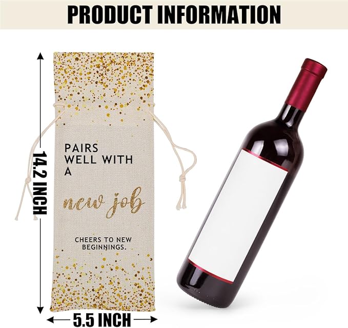 New Job Gifts Congratulations Gifts for Women Wine Bag Leaving Job Gifts Farewell Gifts for Coworkers Men Mom Teacher Doctor Friend Him Her Bestie Wine Bags