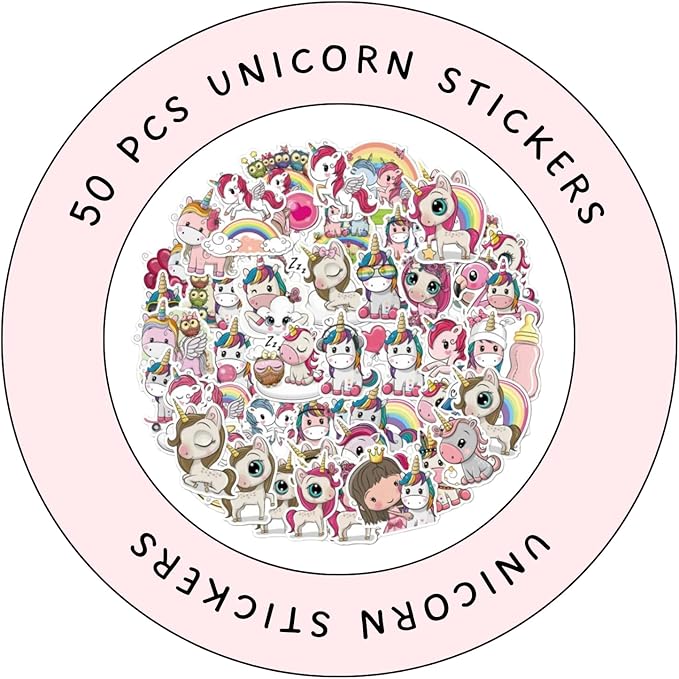 VTIVE Unicorn Water Bottle for Girls, 55PCS Unicorn Birthday Gifts for Girls Age 3 4 5 6 7 8, Kids Water Bottle 16 OZ BPA-Free with Straw & Safety Lock, Unicorn Themed Gifts for Christmas