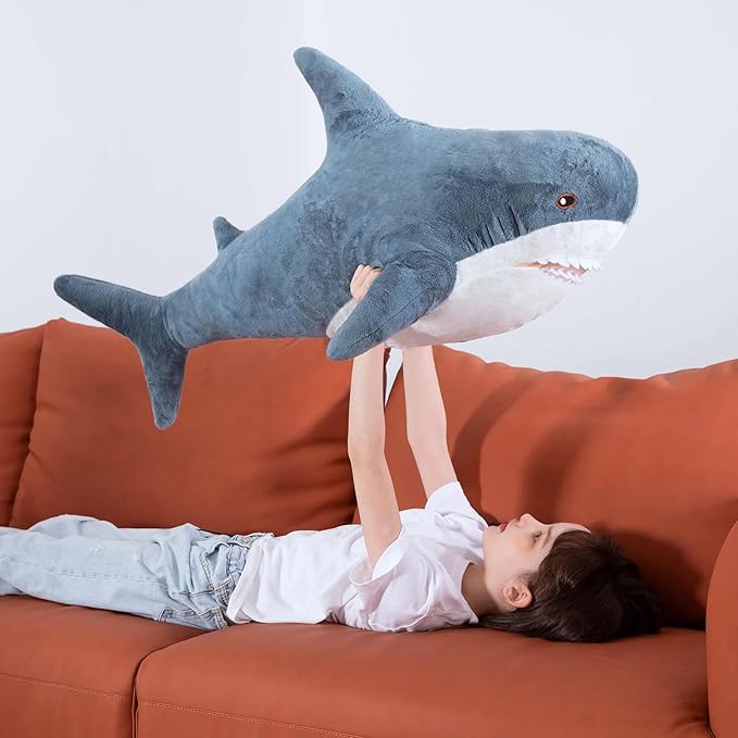 MorisMos Giant Shark Stuffed Animal Shark Plush Toys, Soft Plush Shark Hugging Pillow for Kids, 40 inch