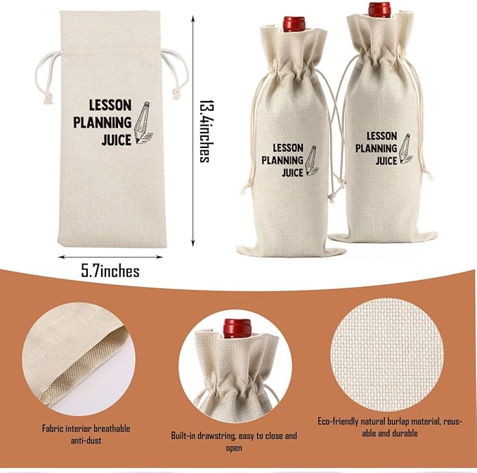 XFW Teacher Wine Bag Teacher Appreciation Gifts for Women Men Farewell Gifts for Coworker Teachers Thank You Gifts from Student Teacher Retirement Gifts Gifts from Student