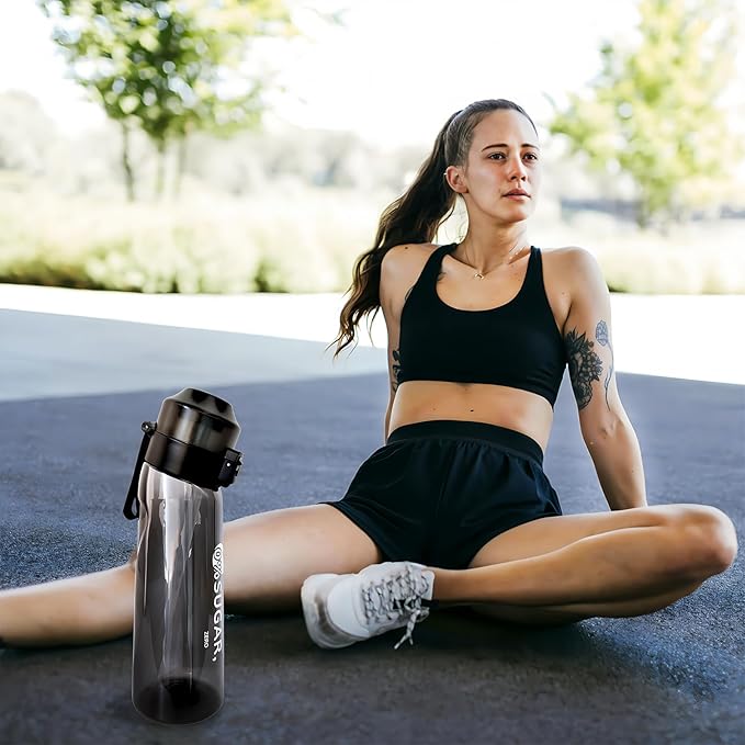 Air Water bottle, Transparent Air Water Bottle with 3 Flavor Pods, 650ml Scent Sports Water Bottle Starter Set with Flavour Pods, 0 Sugar No BPA for Schools, Adults, Outdoor Sports