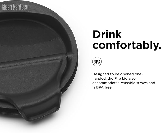 Klean Kanteen Rise Flip Lid - 78mm - Black - Back to School Hydration