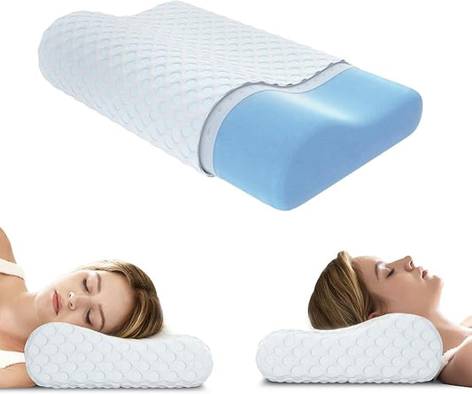 Neck Pillow Memory Foam Contour Pillow for Pain Relief Cervical Pillow for Sleeping, Orthopedic Pillow for Neck and Shoulder Pain, Ergonomic Pillow for Side Back Stomach Sleeper-Soft