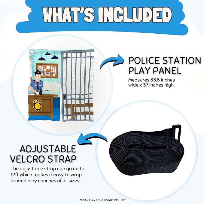 Play Panel for Childrens Foam Sofa Kids Couch (Police)